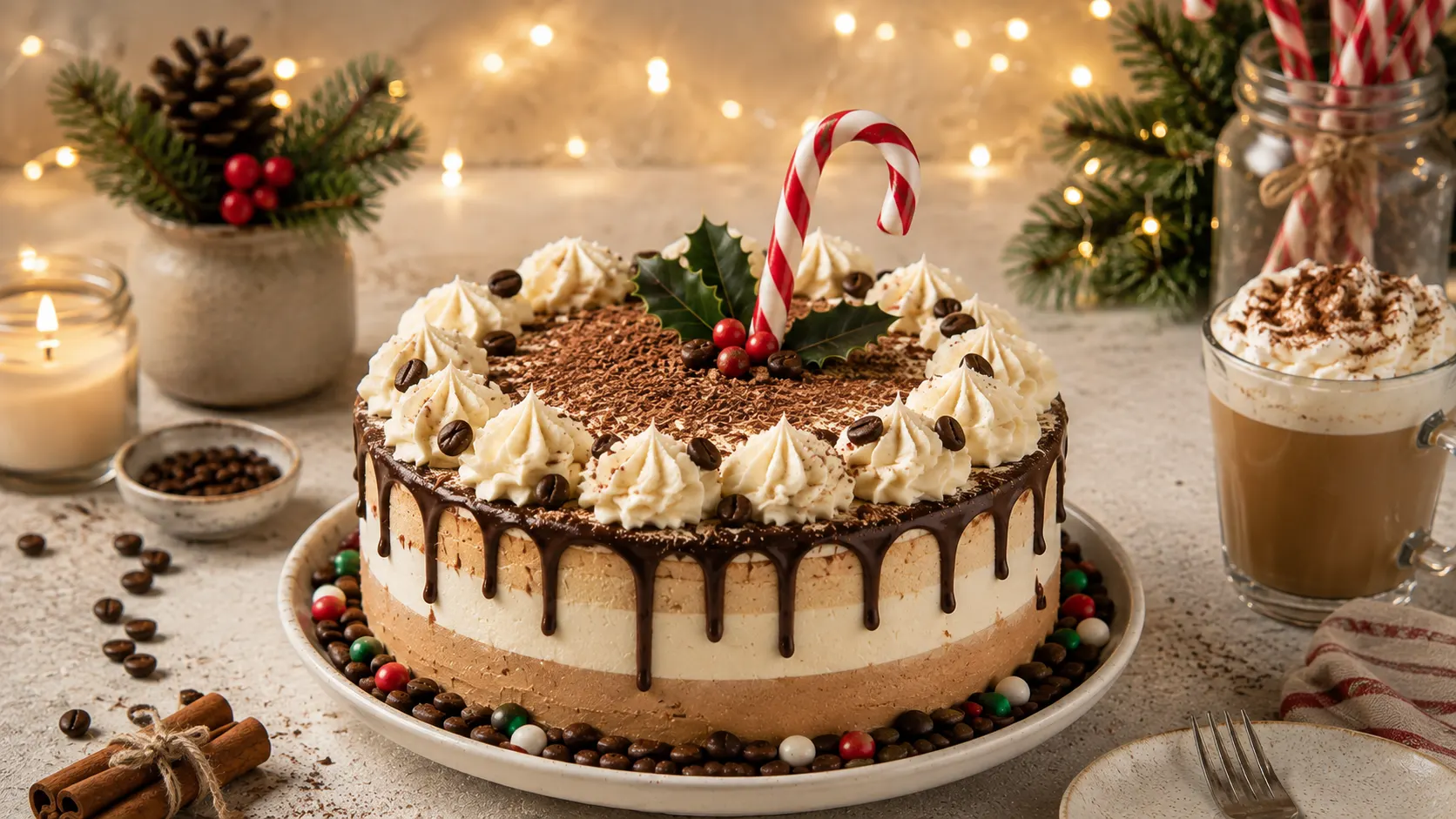 Receta tarta navideña de café y Baileys