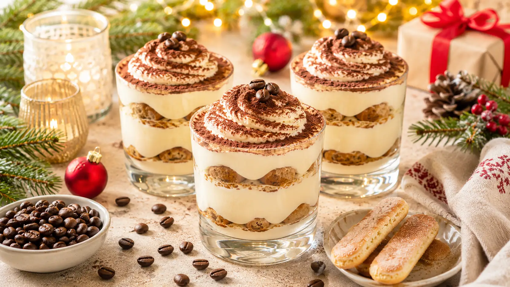 Receta tiramisú de café en vasos individuales